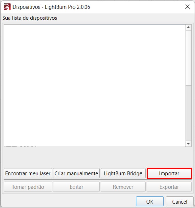 Imagem 3. Importando dispositivo.