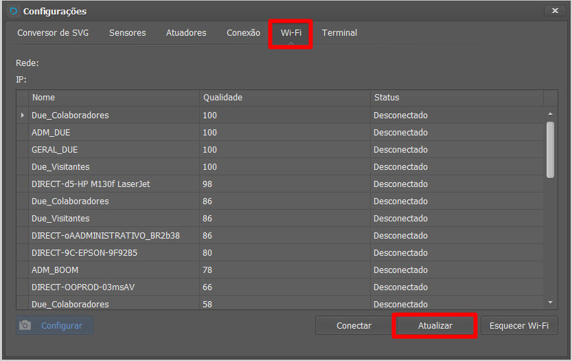 Configuração da Due Flow na rede Wi-Fi local