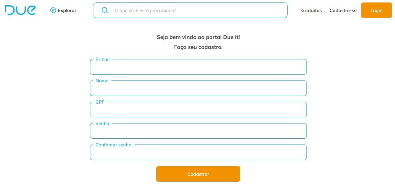 Imagem 2. Preenchendo cadastro.